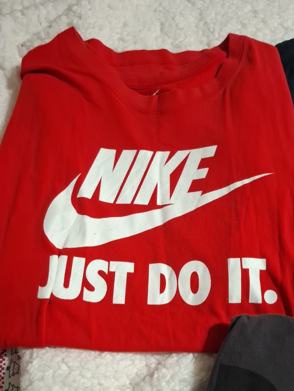 Nike Red Tee with White Logo and Swoosh